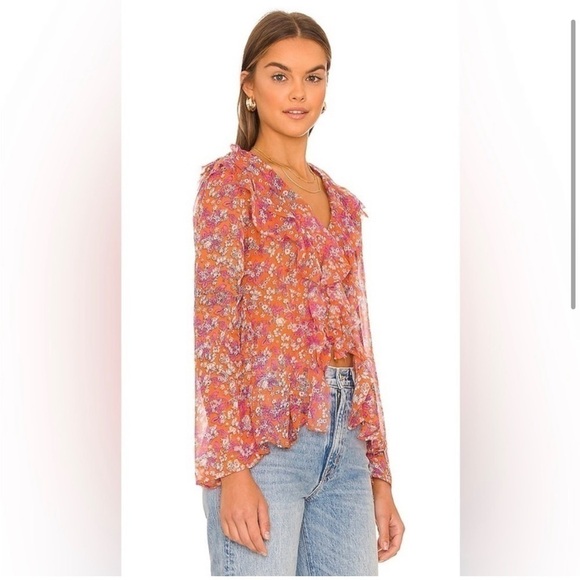 Free People Nina Printed Top in Tulips Ditsy - Picture 3 of 3